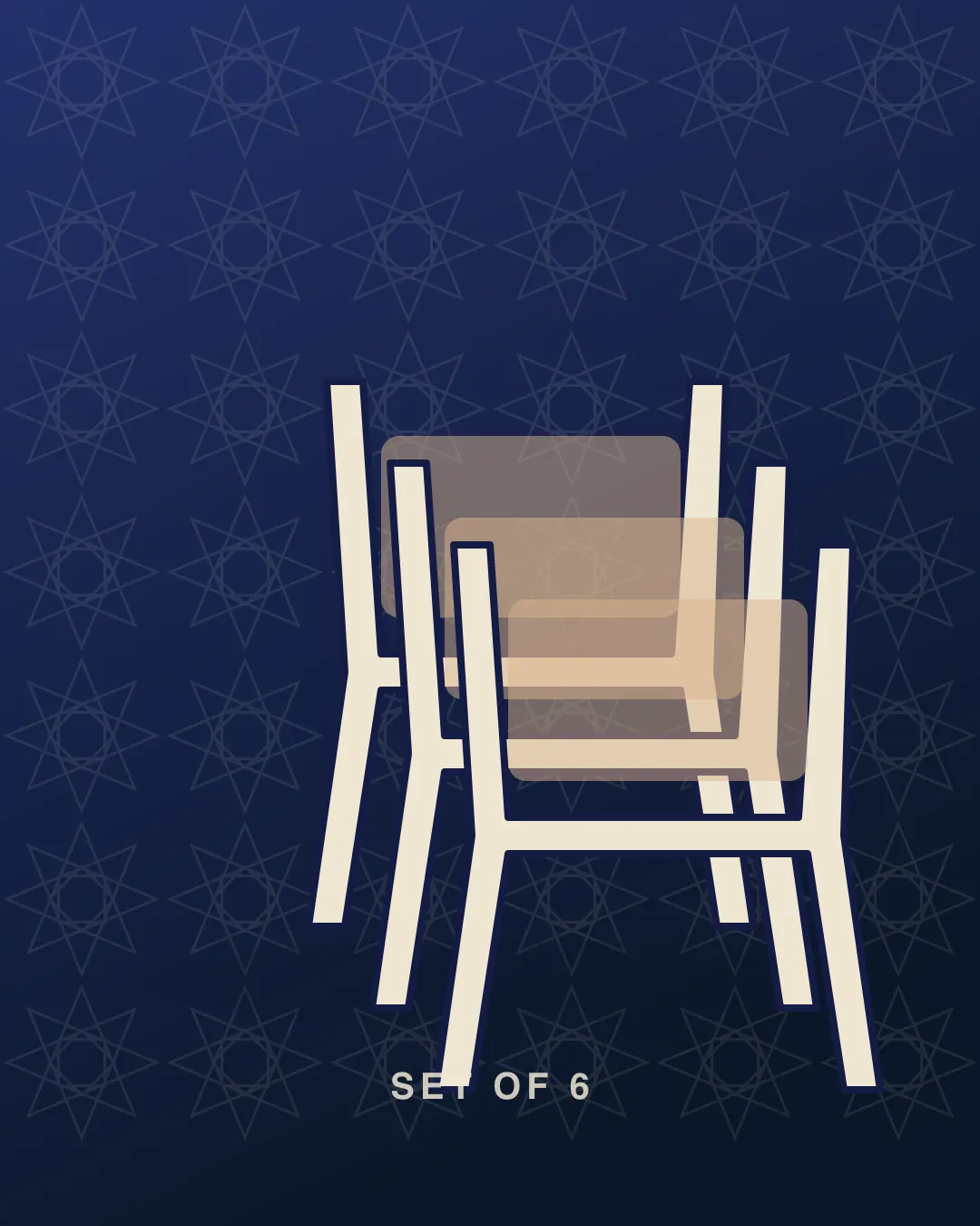 Plastic chairs, set of 6